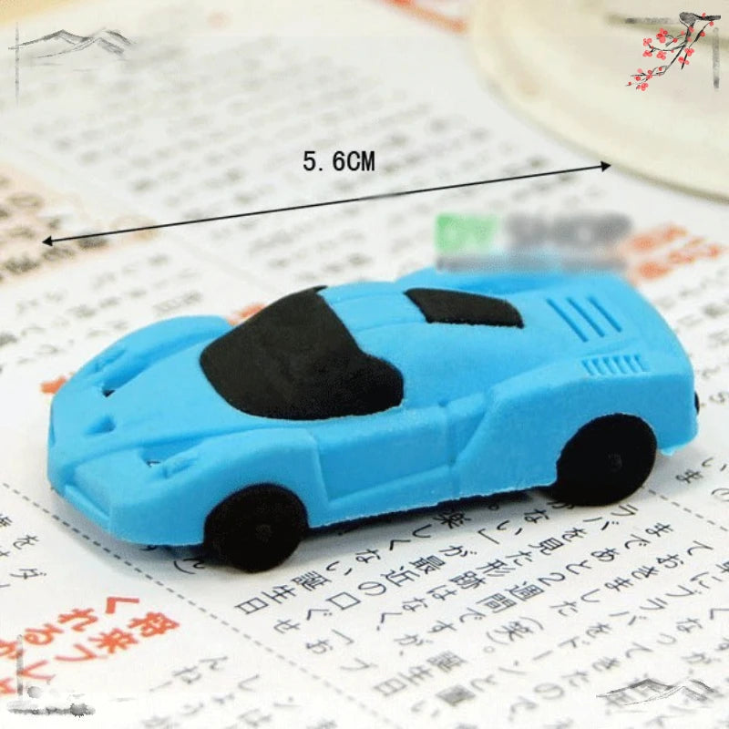4 Pcs Cute and Creative Car Erasers for Children's Back To School Learning Supplies Kawaii Stationery