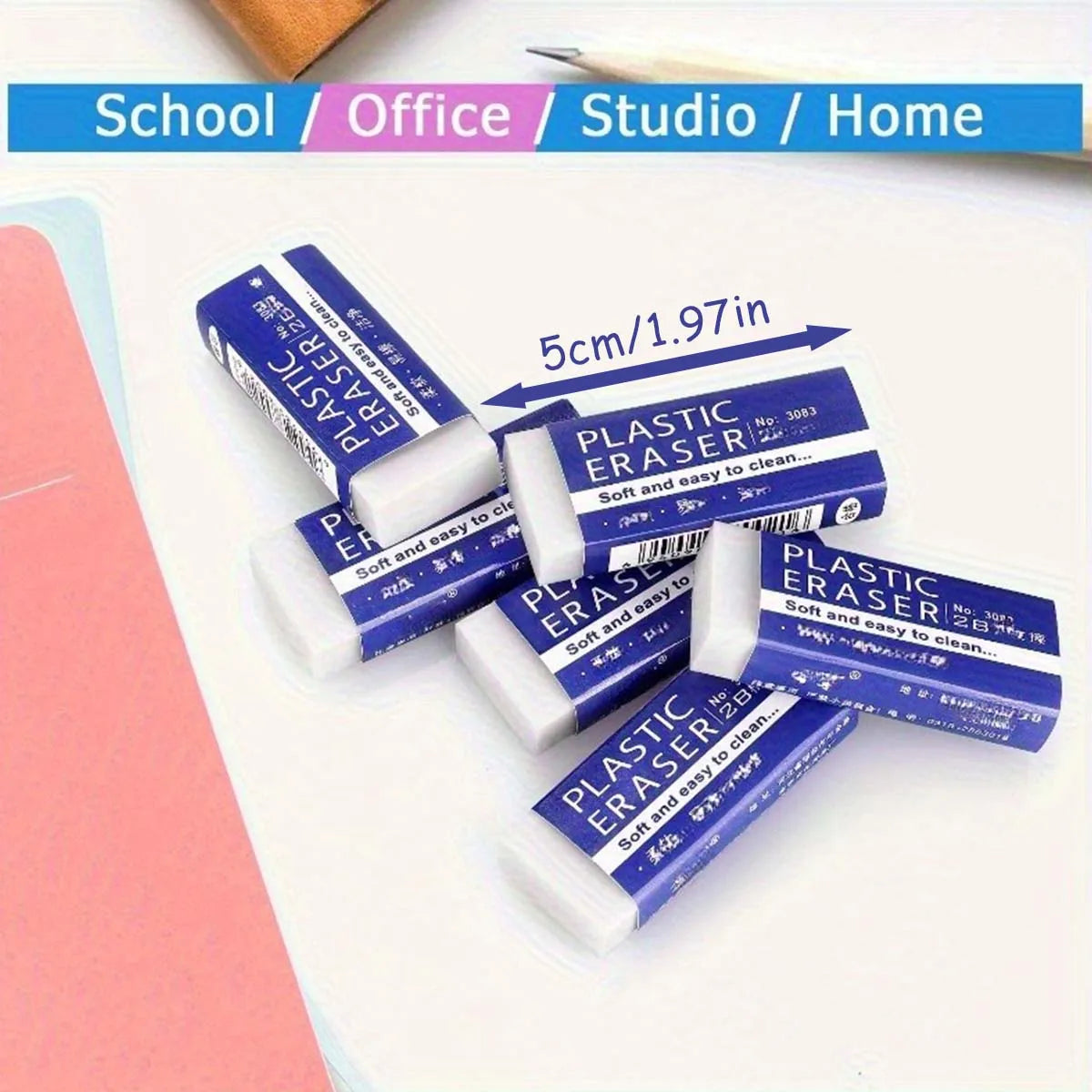 6 pieces large erasers, suitable for art and handicraft projects, artistic erasers for painting, and erasers for pencils