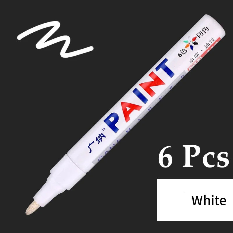 GN 6/12 Pcs Paint Pen Metal Paint Pen Waterproof Colorful Oil-based Markers Industrial Marking Painting Graffiti Paint Oil Pen