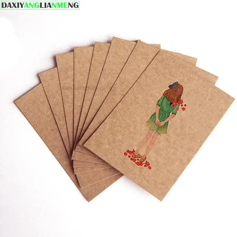 100pcs/lot A6 Size 10 X 15cm Kraft Paper 350gsm Card Paper, DIY Gift Packing Cardboard Paper Blank Postcard
