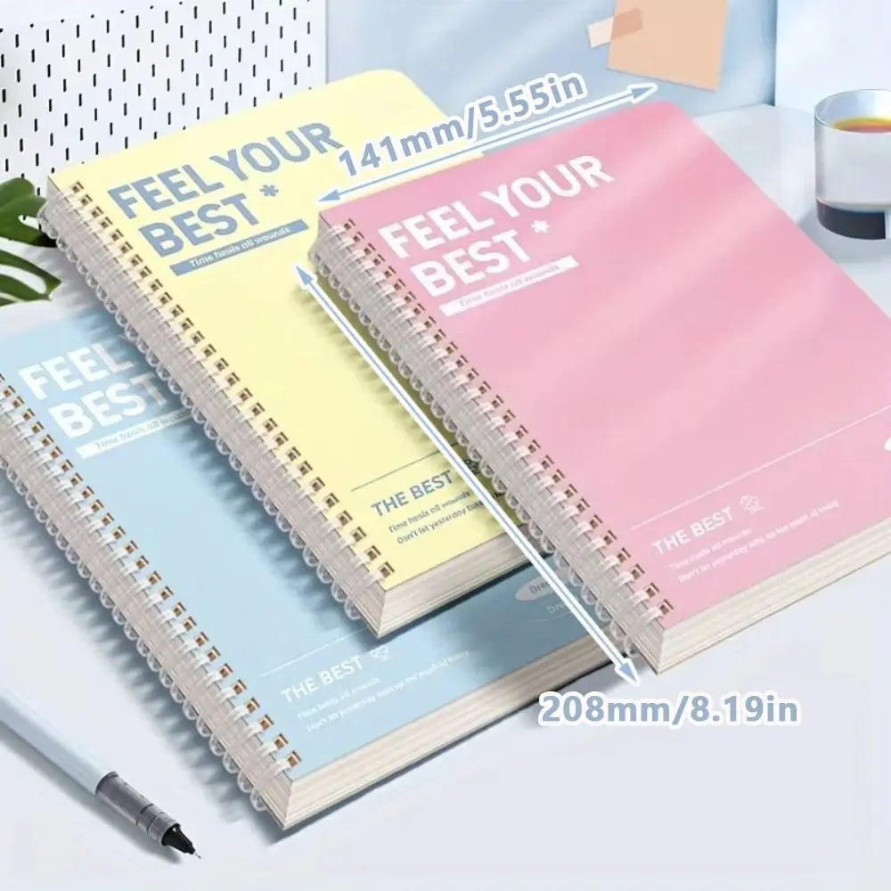 60 Sheets A5 Spiral Notebook, Perforated Horizontal Lined Pages, Color Diary Notepad, School Office Stationery Gift