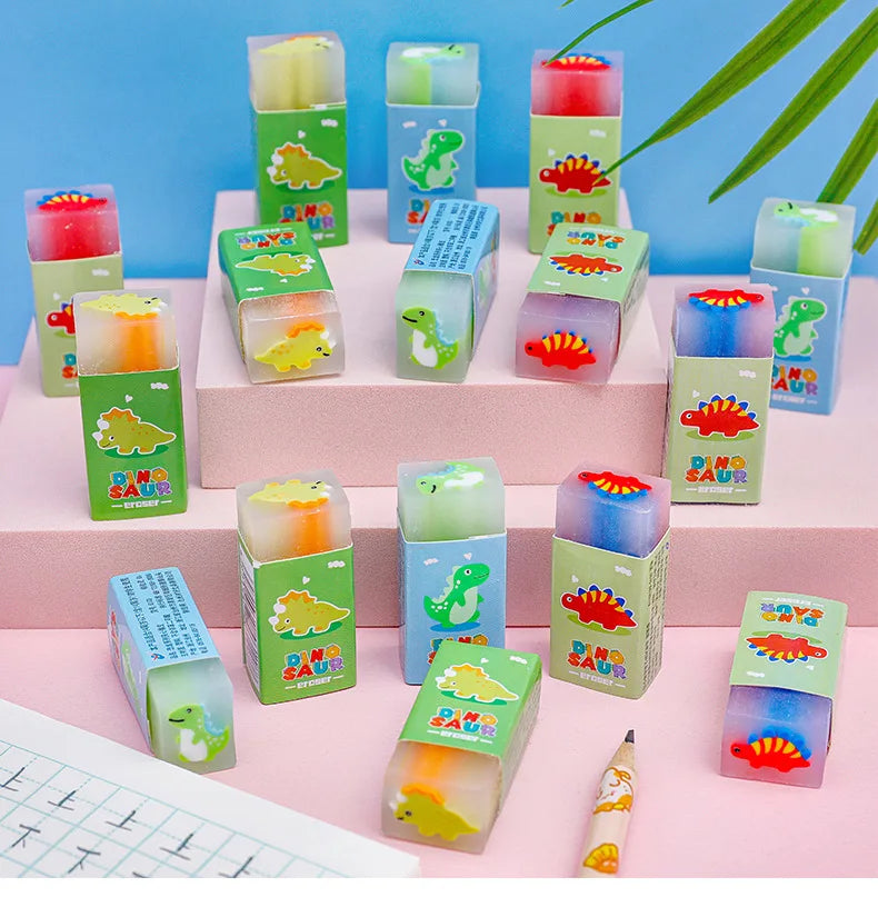 Dinosaur Erasers for Kids Clean Bulk Classroom Prizes Student Awards Teacher Party Supplies 3/6/12/18 Pcs
