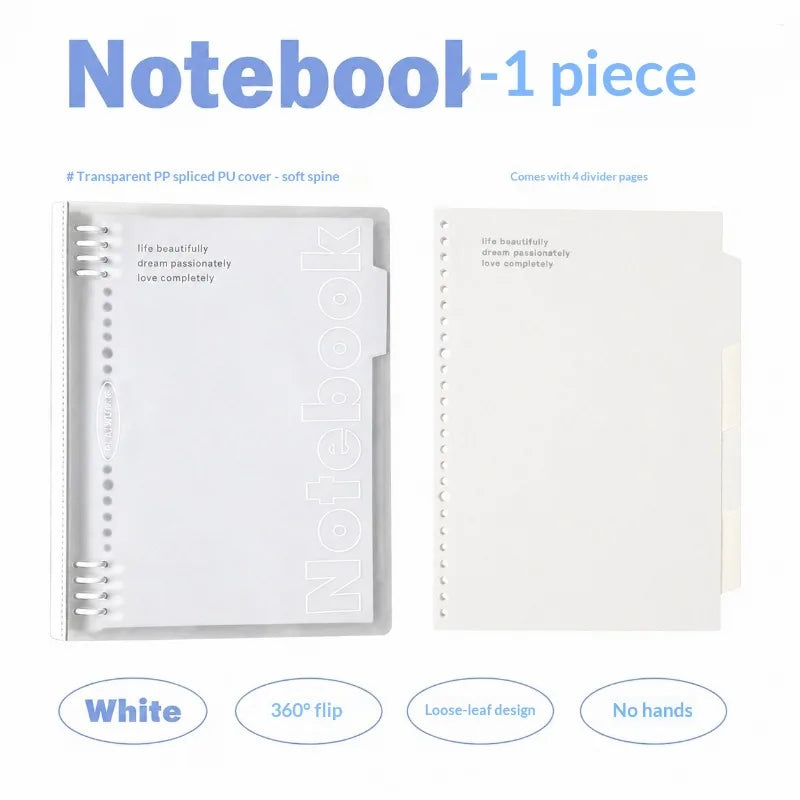 B5 Loose Leaf Notebook Soft Spine Detachable Pages for Middle High School Students Reading Journal Stylish New Design