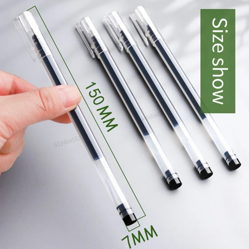 12 PCS Large capacity 0.5mm Gel pens no refill Stationery Smooth writing Fast dry ballpoint pen for school&office Supplies