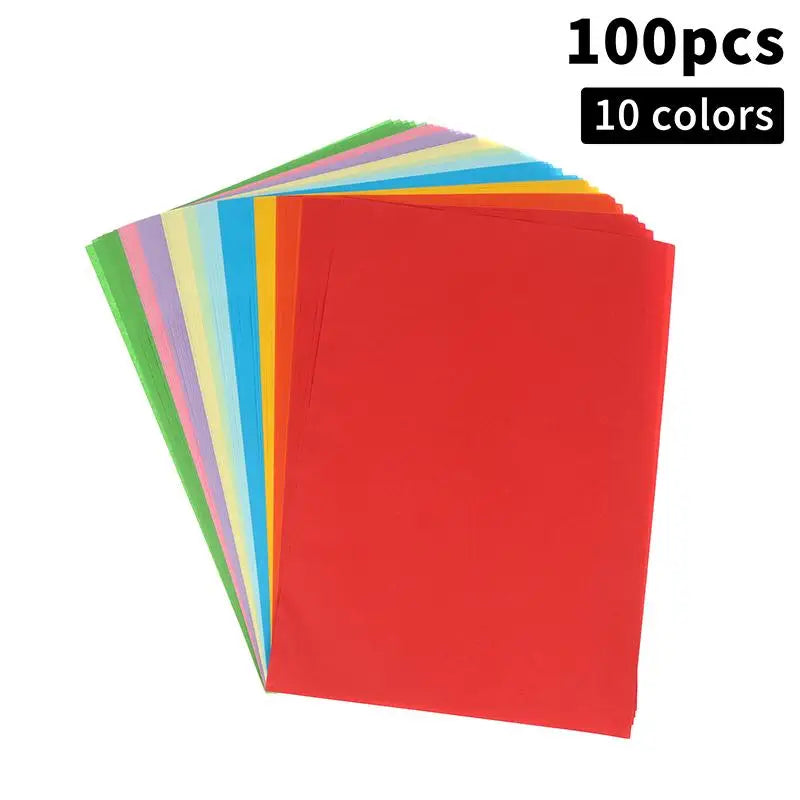 50/100pcs Color A4 Paper 10 Color Copy Paper Printing Paper Color Hand Folding Paper For Kids DIY Art School Home Projects