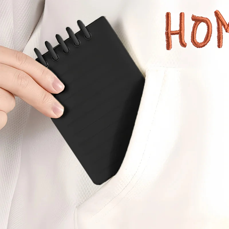 4pcs A7 loose leaf notebooks, 80 pages per book, Thick Inner Pages, Hot Stamping Buckle, black, white