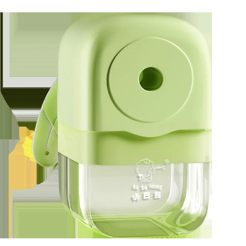Hand cranked pencil sharpener allows students to sharpen various pencil shapes. Comes with stickers for DIY study supplies