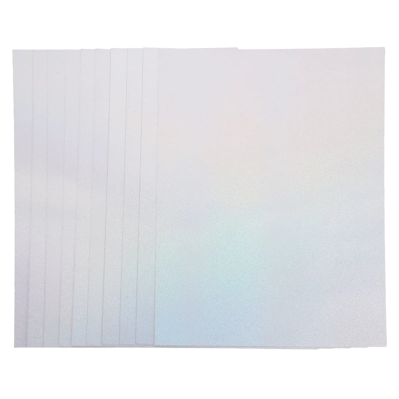50Pcs Sparkle Holographic Cardstock Paper Thick Mirror Surface for Crafting Cards Scrapbooking DIY Decorations Stationery