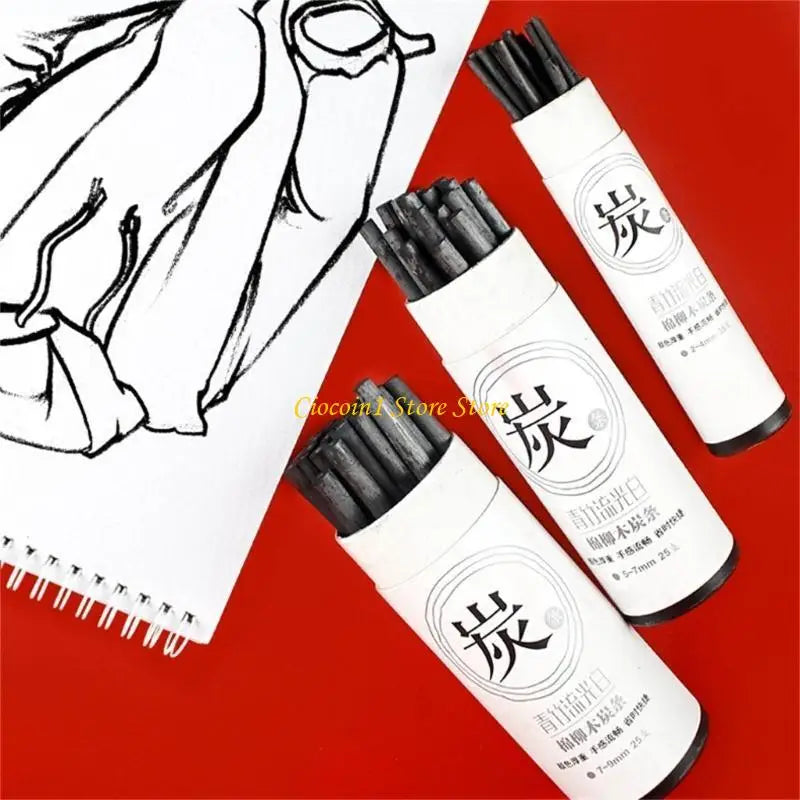 A3PC 75x/Set Charcoal Sticks Charcoal Drawing Pencils for Drawing Crafts Sketching