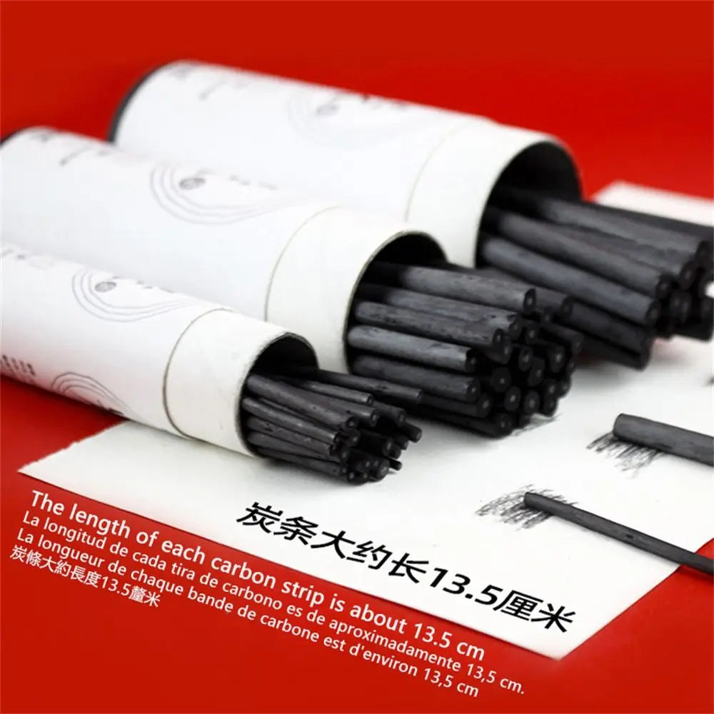 Black Color Charcoal Sticks Vine Charcoal Strong Color Charcoal Bars Comfortable Feel Willow Charcoal Drawing Charcoal Pencils