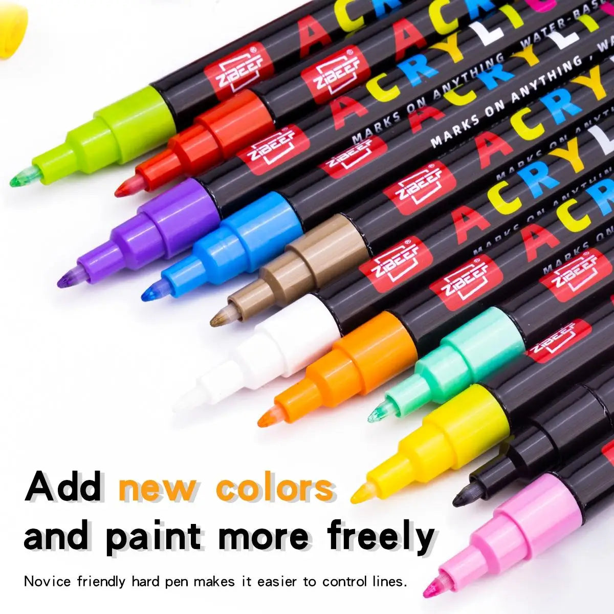 36-240 Acrylic Paint Markers, Waterproof and Highly Saturated, Are Suitable for DIY Art Supplies for Painting on Wood, Metal, Plastic, Fabric, Glass, and Ceramics