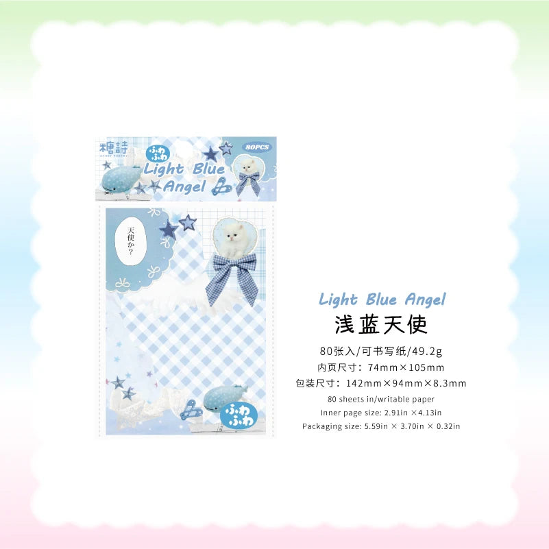 80pcs Kawaii Japanese Student Notebook Stationery School Office Supplies Planner Creative Handbook Decorative Paper