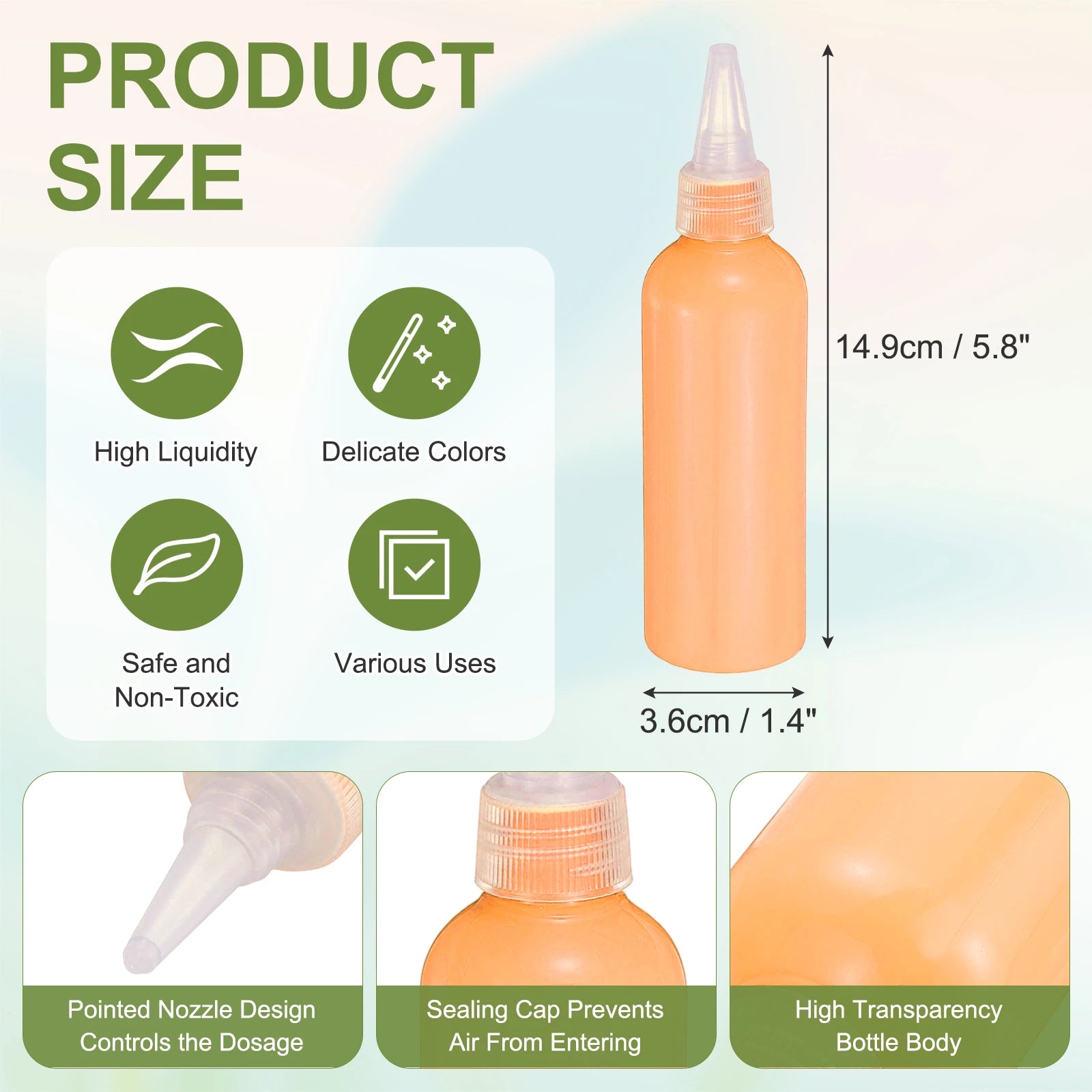 Acrylic Ink 100ml/3.4oz High Flow Fast Drying Professional Colors Acrylic Paint Ink for Painting Canvas Wood Rocks Craft Drawing