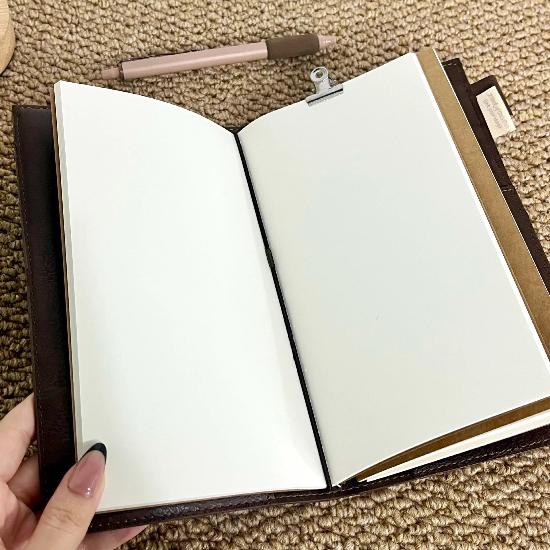 Vintage Black Notebook PU Leather Blank Kraft Diary Note Book Journal Sketchbook Stationery School Office Supplies