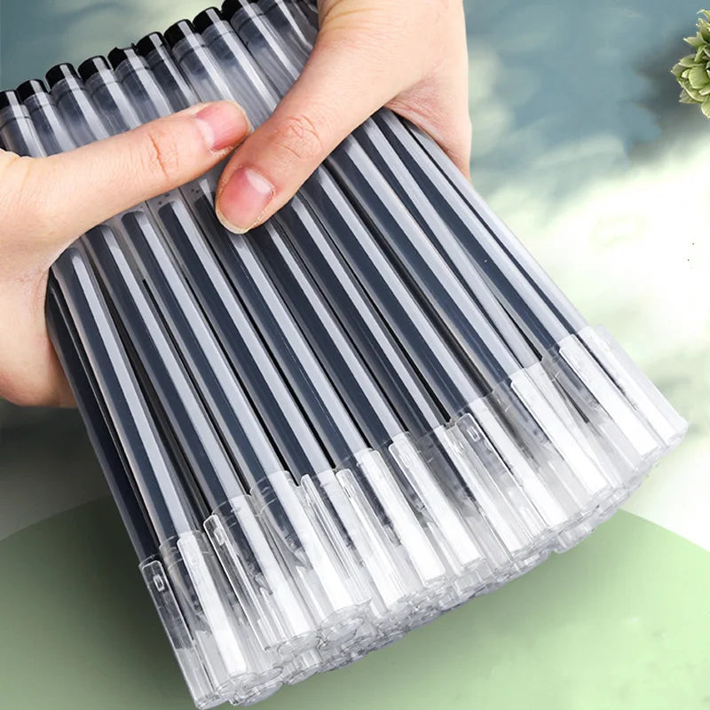 12 PCS Large capacity 0.5mm Gel pens no refill Stationery Smooth writing Fast dry ballpoint pen for school&office Supplies