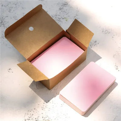 1pack （100pcs）Blank cardstock handwritten English words white hard cardstock small message portable memory card