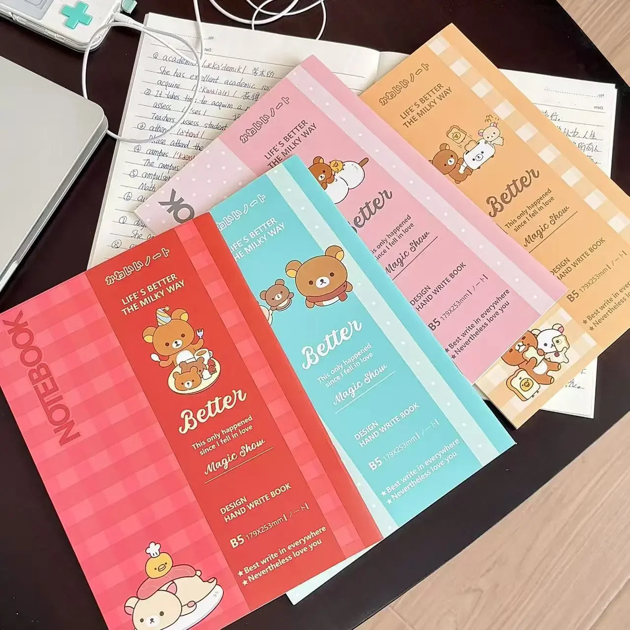 Kawaii Rilakkuma Bear Lined Notebook Cute Aesthetic Diary Planner Student School Writing Stationery Gift For Girls