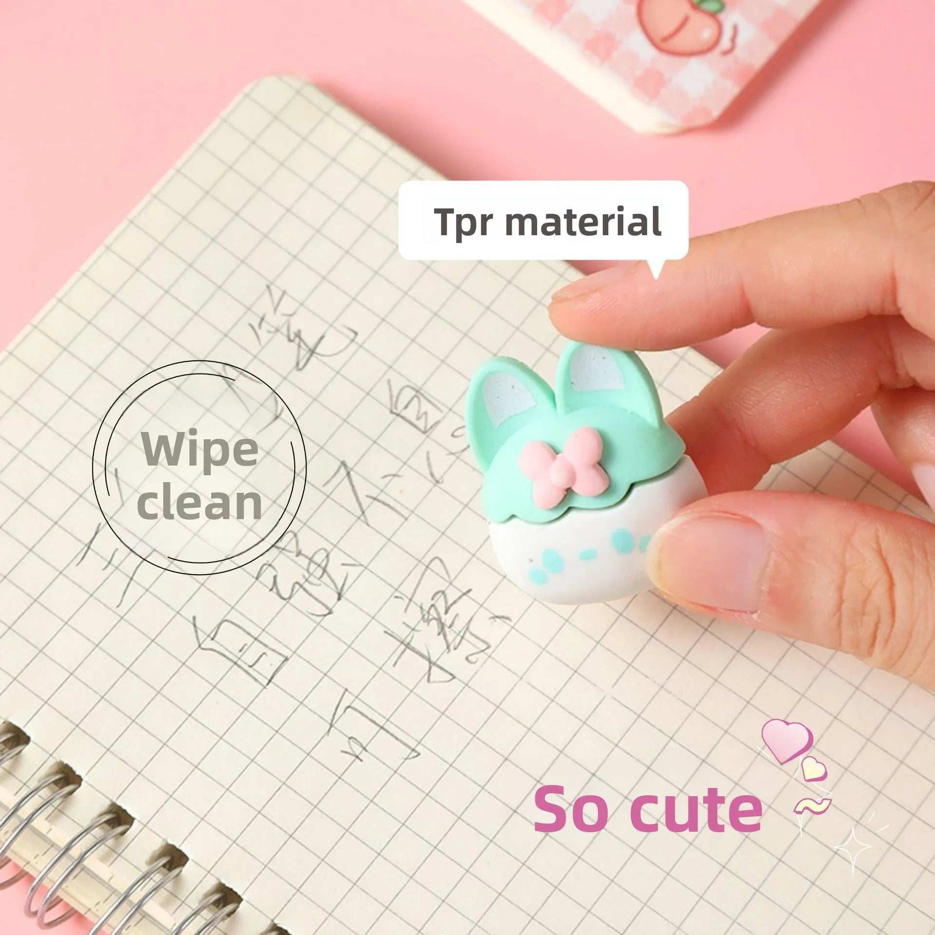 New Cartoon Dessert Box Eraser Simulation Ice Cream Eraser for Elementary School Students To Write and Draw Special Eraser Gift