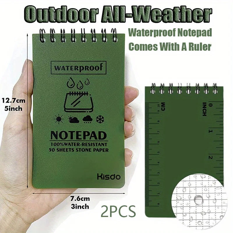 2PCS New Spiral Notebooks, Multicolor Mini Pocket Notebook, Waterproof Plastic Cover, Personalized Notebook, Back to School