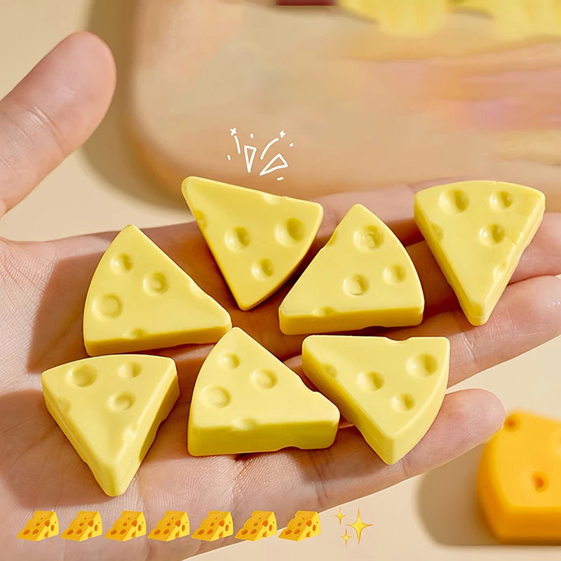 Simulation Cheese Eraser Soft School Supplies Clean Mess Free Stationary Office Student Rubber Eraser For Kids Gift