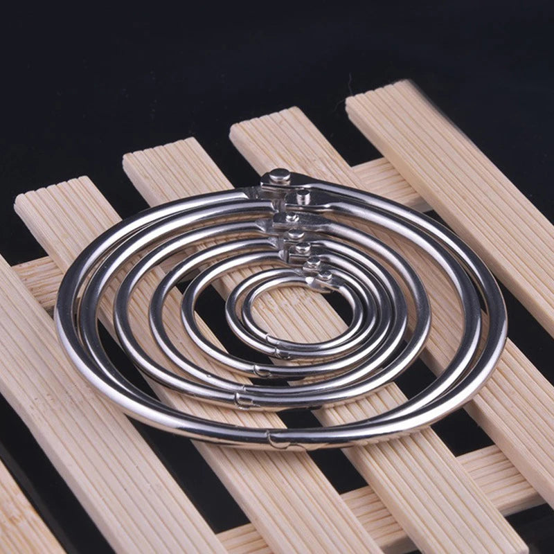 12PCS Metal Ring Binder Book Ring Photo Album Binding Ring for DIY Office Book Paper Open Loop Clasp Binding Supplies 20-39mm