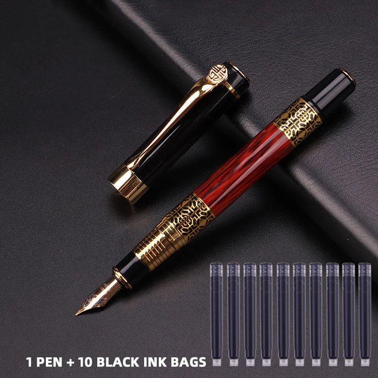 Metal Wood Grain Fountain Pen School Supplies Pens Student for Ballpoint Pen Stationery Supplies Fountain Pen High Quality