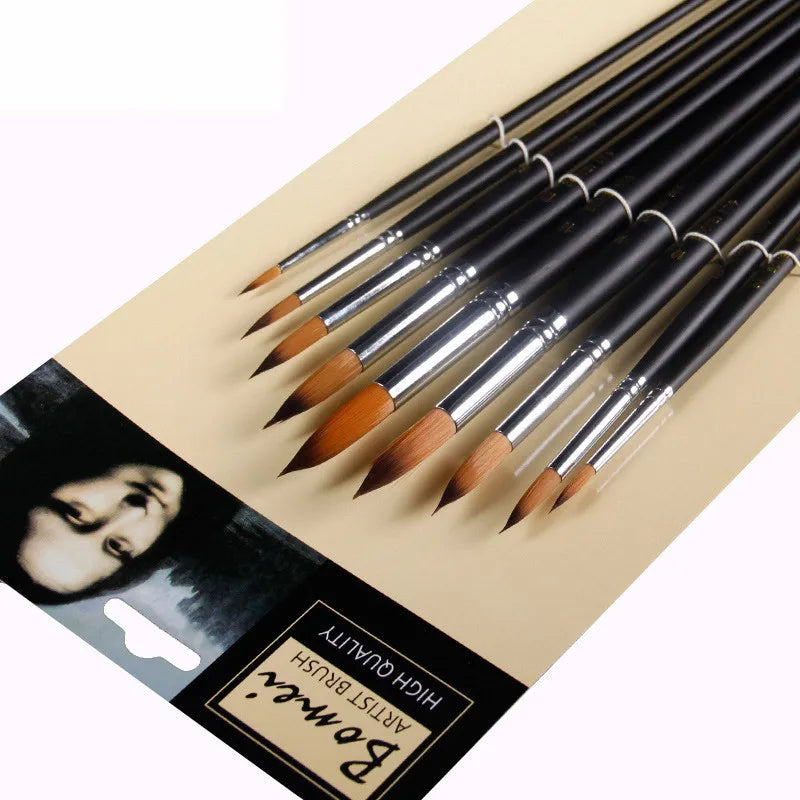 Watercolor Paint Brushes Professional Round Painting Brush 9Pcs/set Paint Brush for Watercolor Oil Acrylic Painting Art Supplies