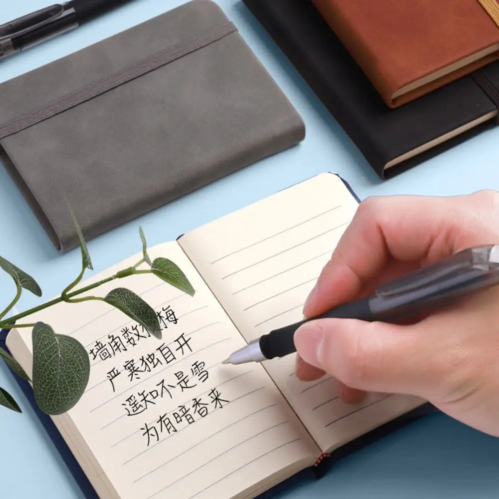 School Stationery Portable A7 Notebook Pocket Writing Paper Mini Notepad Memo Pad PU Cover Diary Book Office Supplies