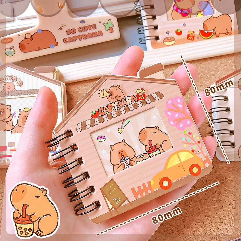 kawaii Stationery office supplies Portable mini notebook cute capybara journal Diary school notebooks for kid Notepads for notes