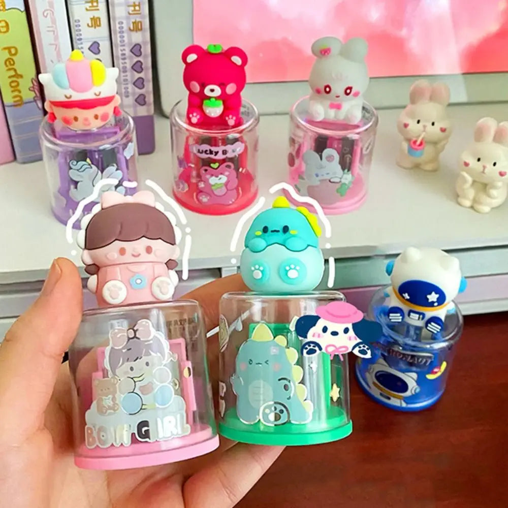 Mini Pencil Sharpener Multifuncional Portable Double Hole Pencil Sharpening Tool Manual Sharpener Gift