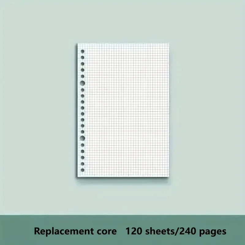 1pc 240 Pages Diary A5 Transparent Soft Cover Loose Leaf Checkered Book School Notebooks Notebook Notepad Writing Pads Office