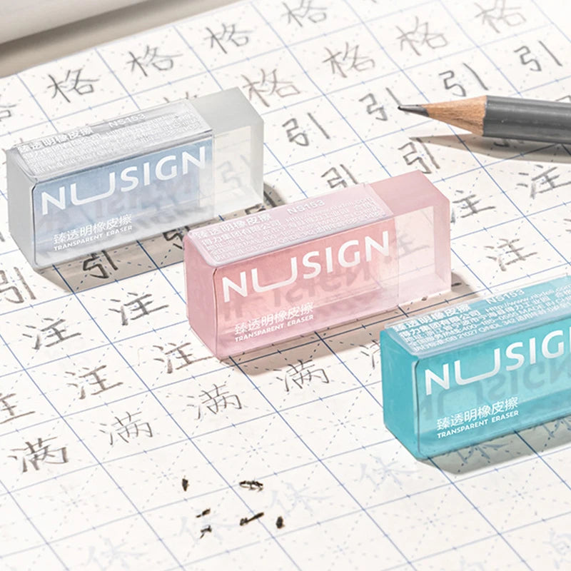 Transparent Eraser Ins Simplicity Solid Color Eraser Wipe Clean Eraser Rubber Soft Erasers Lovely Student Stationery Supplies