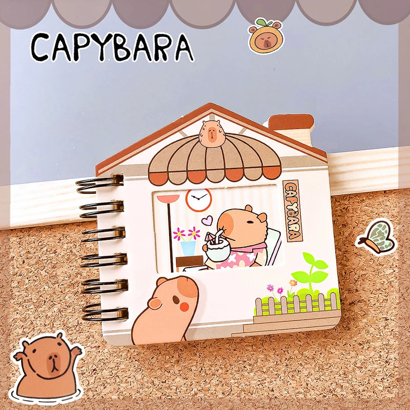 kawaii Stationery office supplies Portable mini notebook cute capybara journal Diary school notebooks for kid Notepads for notes
