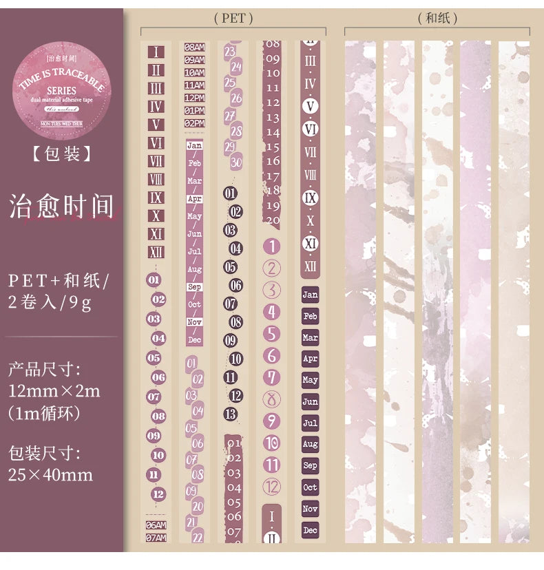 Journal GO 1.2x200cm Time Can Be Traced Tape Weekly Date Plan Tape Timeline Masking Tapes Planning Tape Scrapbooking Sticker