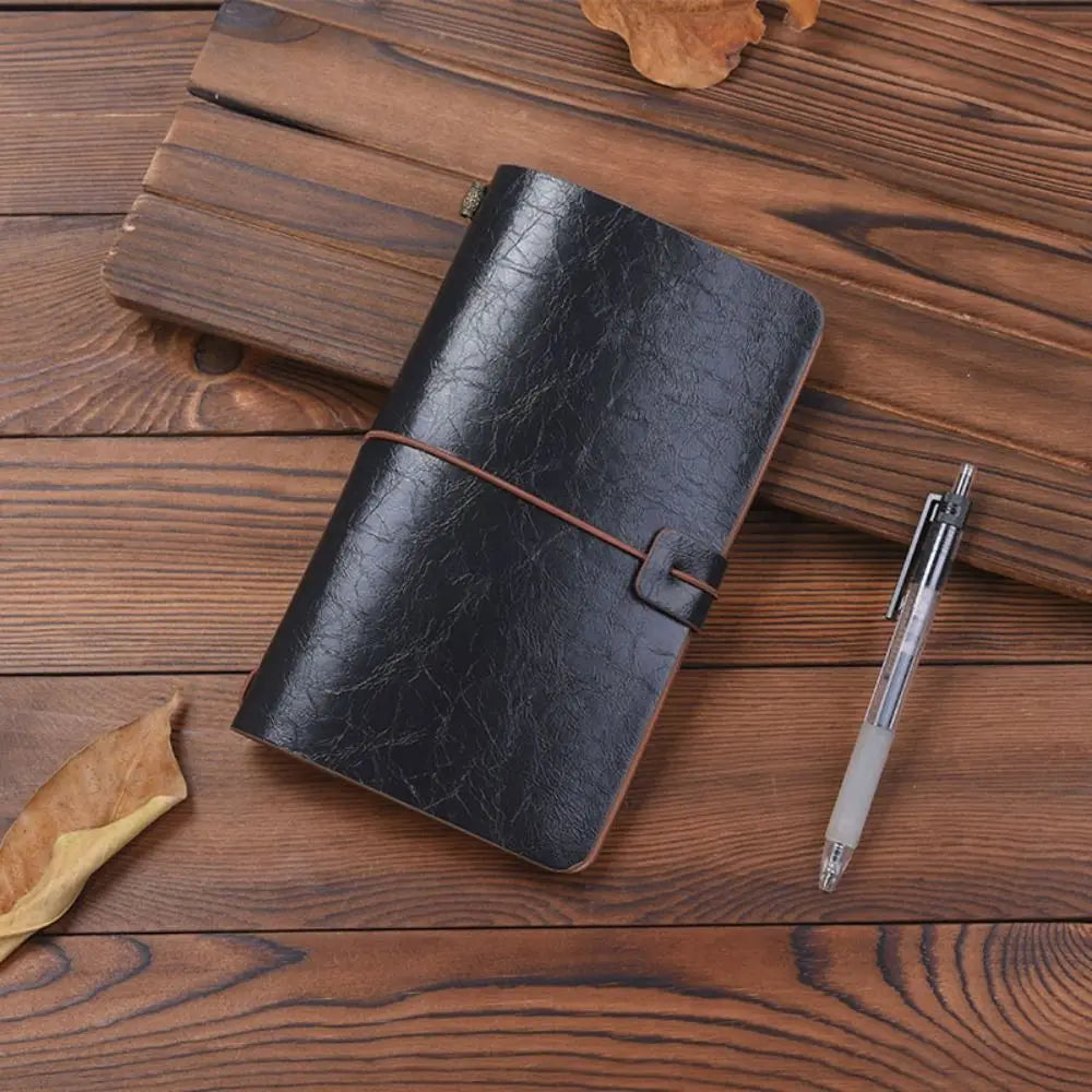 Vintage Portable Leather Notebook Stationery Hand Ledger Diary Book Hardcover Exquisite Notepad School