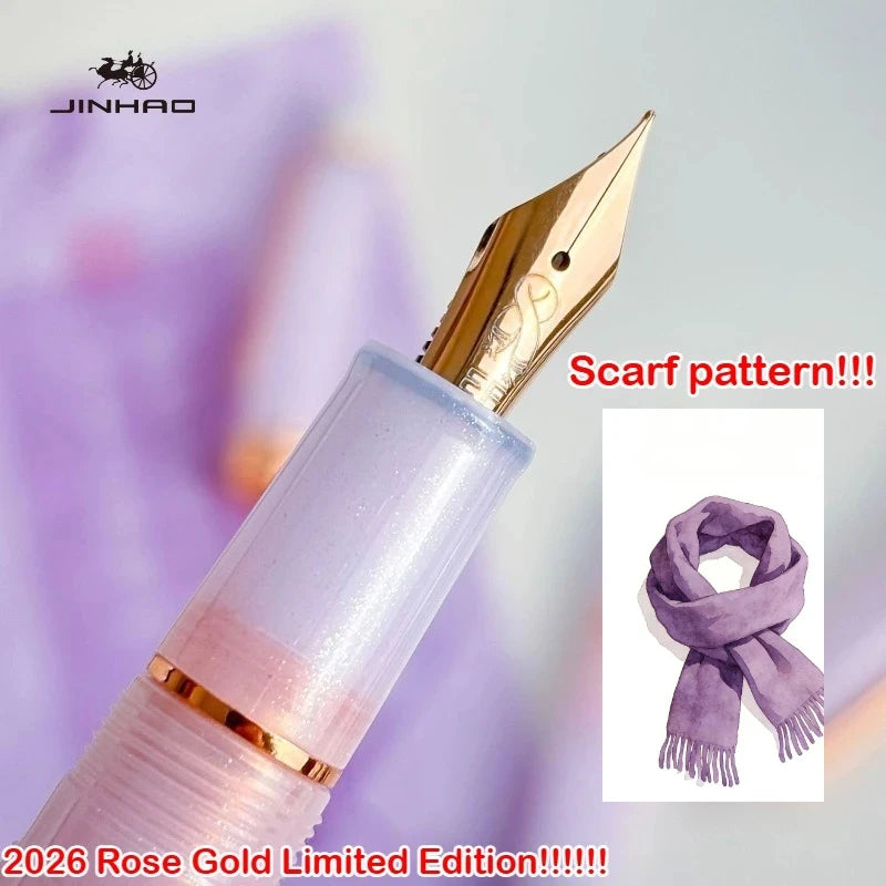 2026 Limited Edition Sakura Pink! JINHAO 82 Plus Fountain Pen Rose Clip Rose Scarf Pattern Nib School Office Supplies Stationery