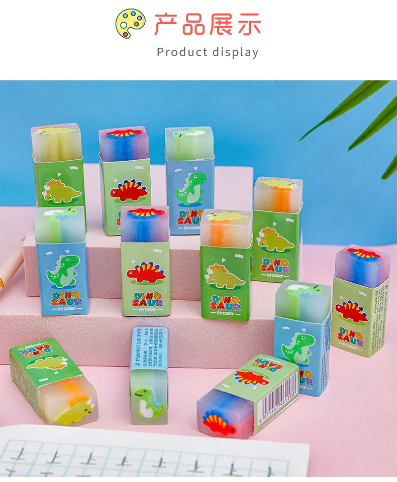 Dinosaur Erasers for Kids Clean Bulk Classroom Prizes Student Awards Teacher Party Supplies 3/6/12/18 Pcs