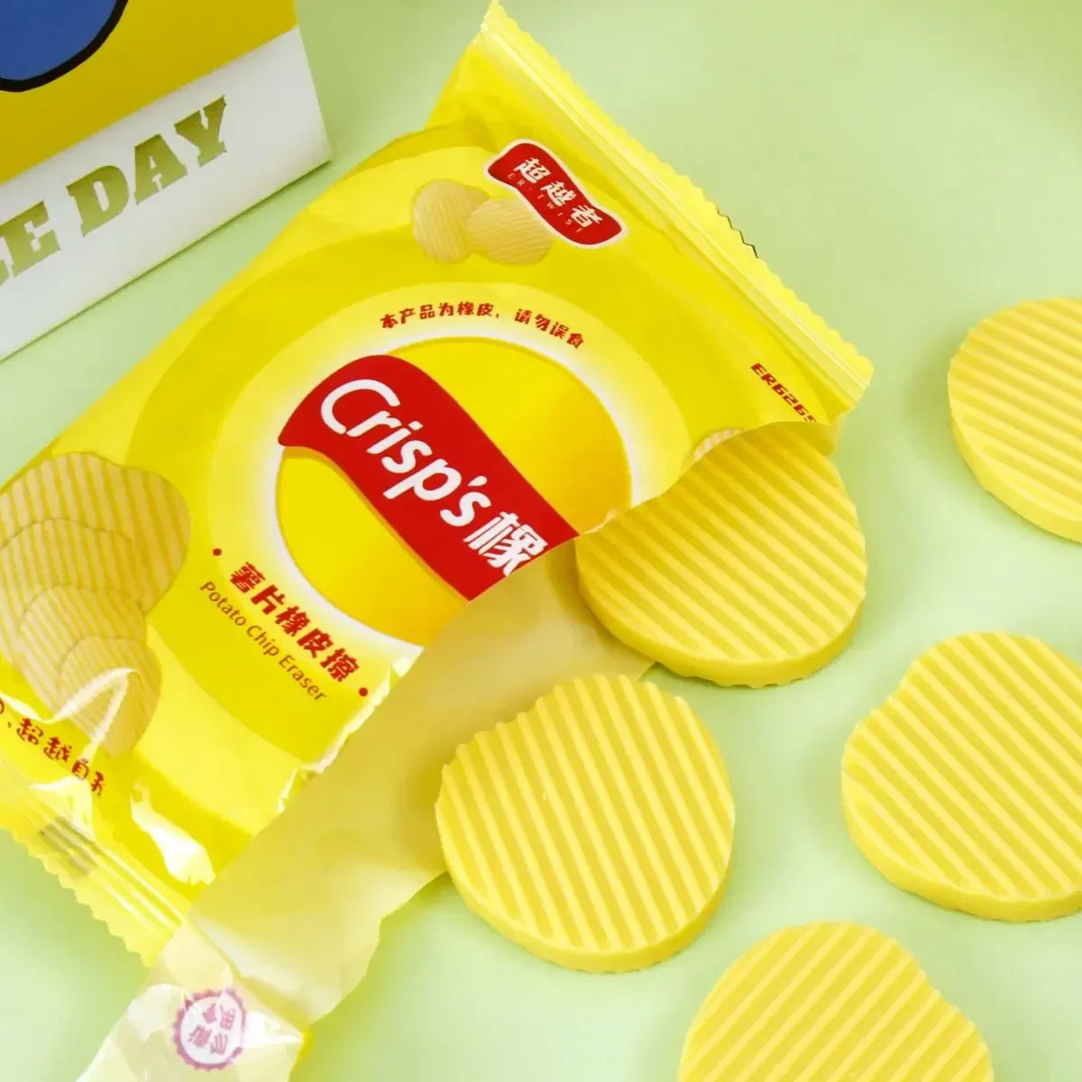 Creative Potato Chip-Shaped Erasers Student Stationery Wholesale End-of-Term Christmas Gifts June 1st Prizes