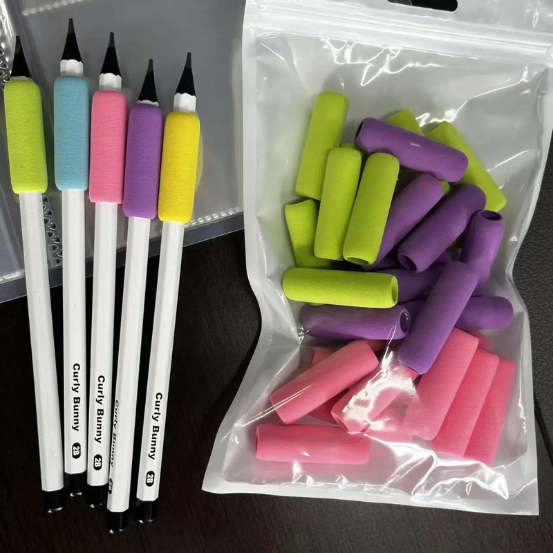 Pencil Grip Classics Soft Foam Pencil Grips Ergonomic Writing Aid For Lefties And Righties Assorted Colors 10 Count
