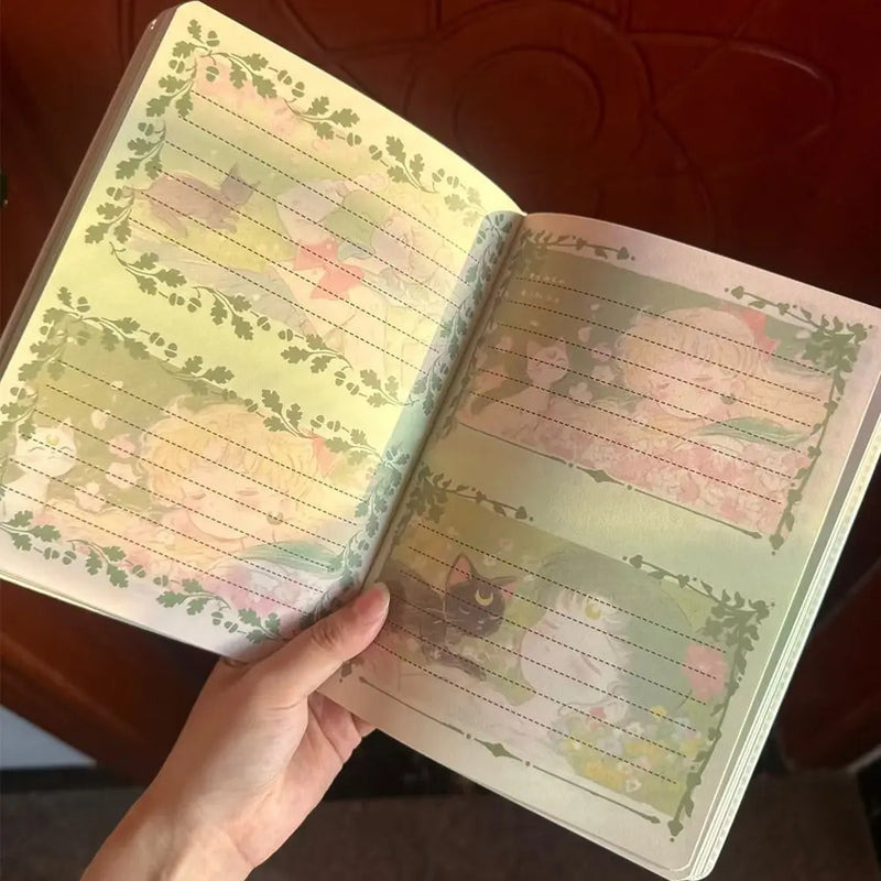 Beautiful Girl In Spring, Leather Notebook, Cute And Sweet Diary, Colorful Inner Pages, Dreamy Notebook, Student Record