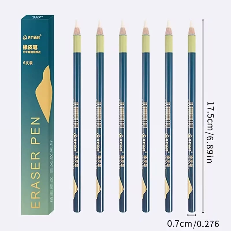 Eraser pencil—allows for precise erasing of sketch details and leaves no marks; suitable for sketching and drawing(1/6pcs)