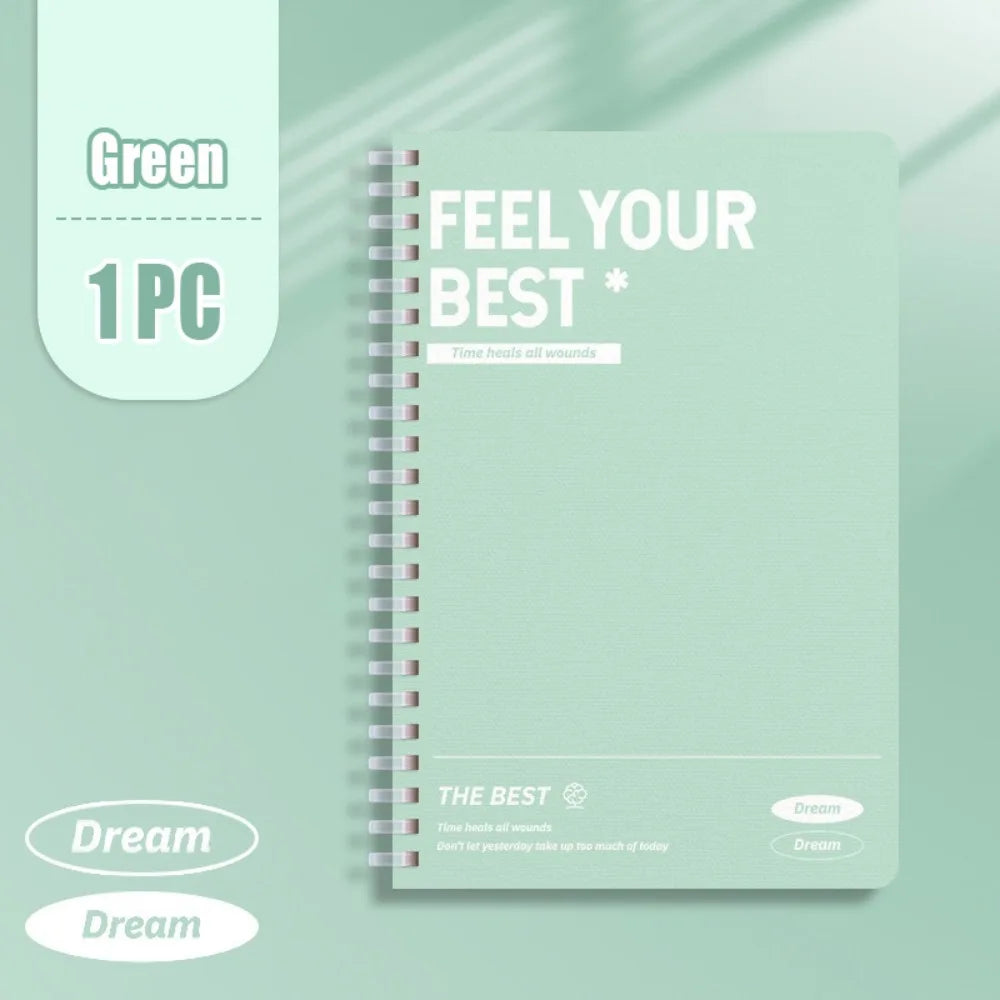 60 Sheets A5 Spiral Notebook, Perforated Horizontal Lined Pages, Color Diary Notepad, School Office Stationery Gift