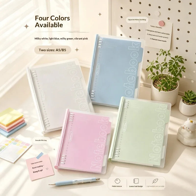 B5 Loose Leaf Notebook Soft Spine Detachable Pages for Middle High School Students Reading Journal Stylish New Design
