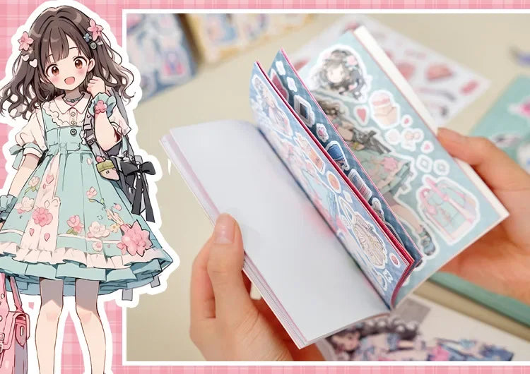 Journamm 20sheets Kawaii Stickers Book DIY Scrapbooking Collage Stationery Decor Junk Journal Cartoon Materials Stickers