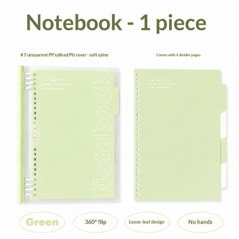 B5 Loose Leaf Notebook Soft Spine Detachable Pages for Middle High School Students Reading Journal Stylish New Design
