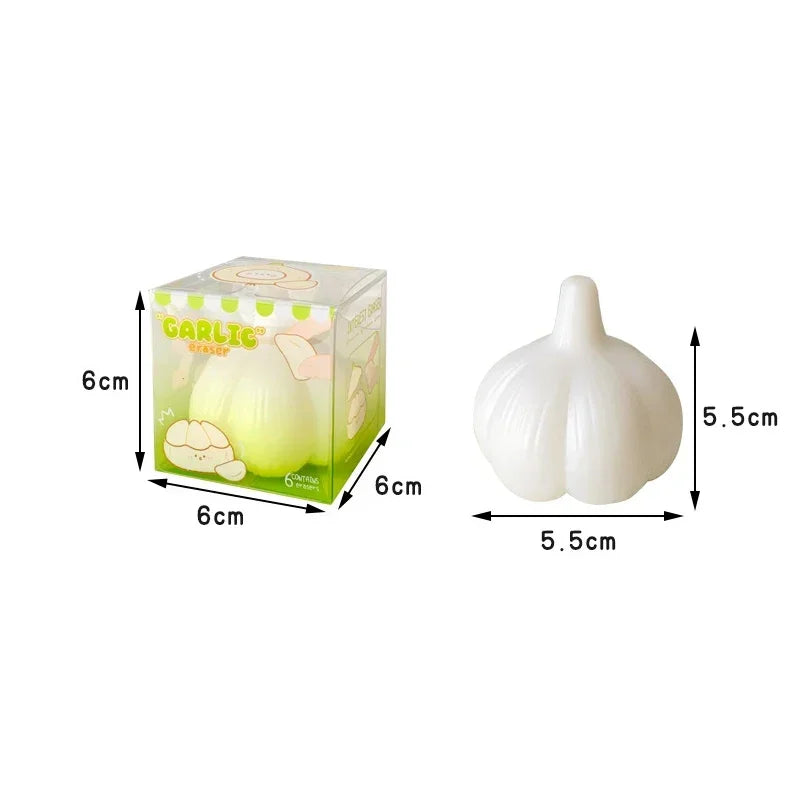 Lovely Garlic Rubber Eraser - Funny Creative Eraser, Writing Drawing Erasers, Office Supplies, Student Stationery, Gifts for Kid