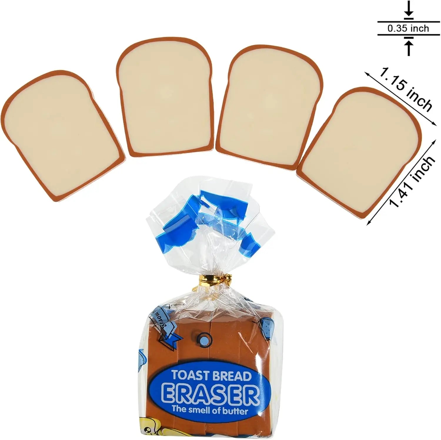 Creative Toast Bread Eraser Student Creative Stationery Children's 1st Period End Christmas Cute Gift Reward Kawaii Erasers