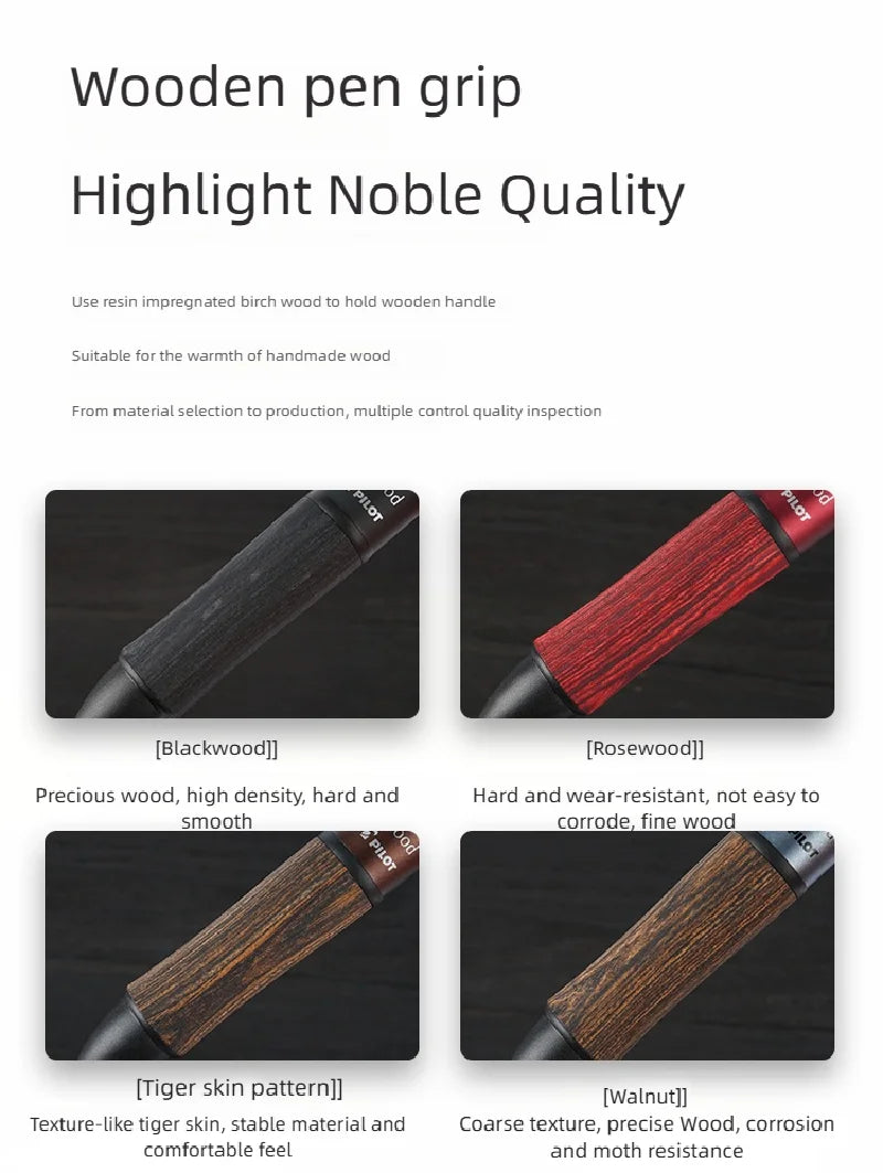 Pilot 4+1 Multifunctional Wooden Pen Grip Four-Color 0.7 Ballpoint Pen And 0.5 Mechanical Pencil Set Japanese School Stationery