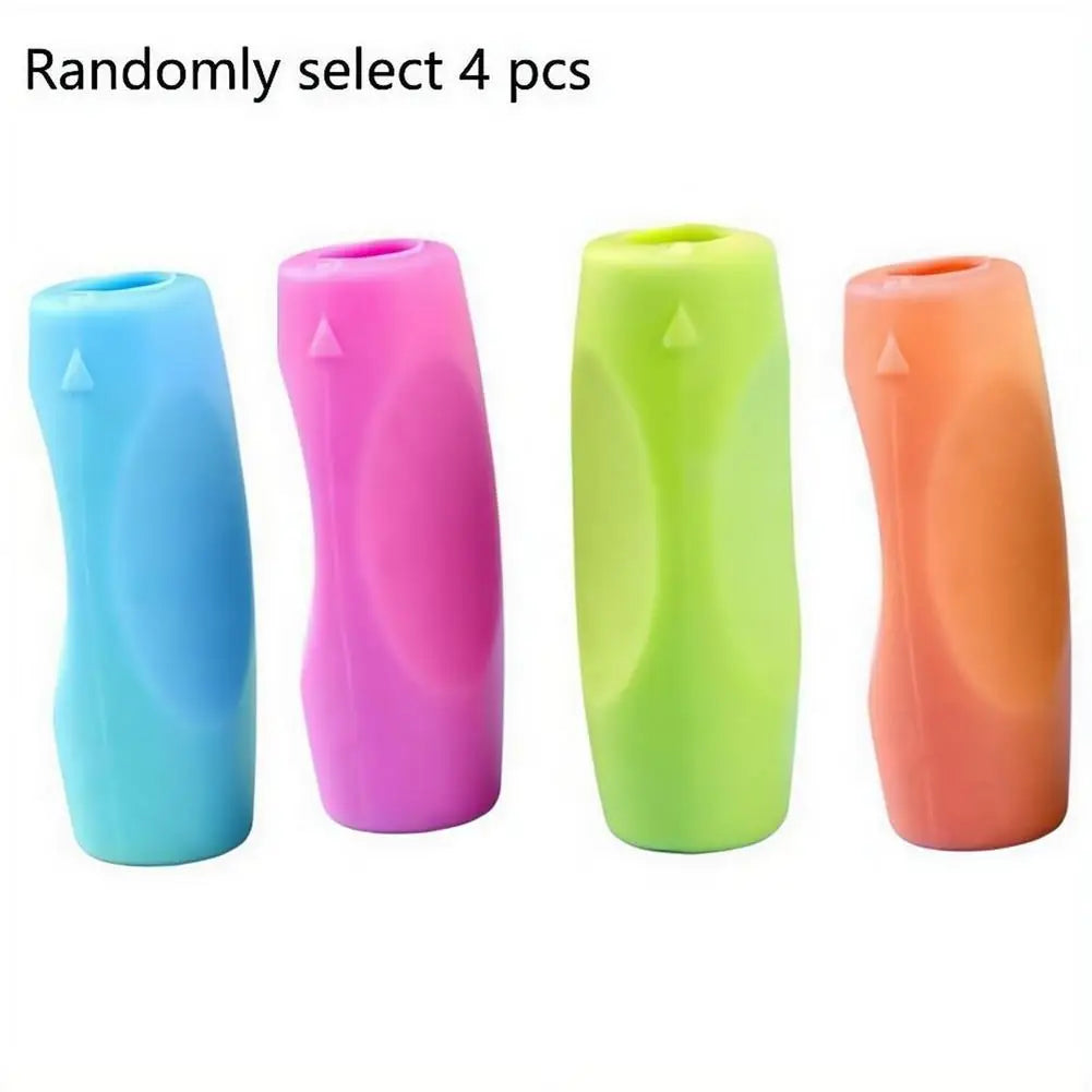 4-Pack Pencil Grips,Soft Silicone & Non-Slip Texture, Ergonomic Pen Holder for Kids & Adults Left/Right Handed Writing,Drawing