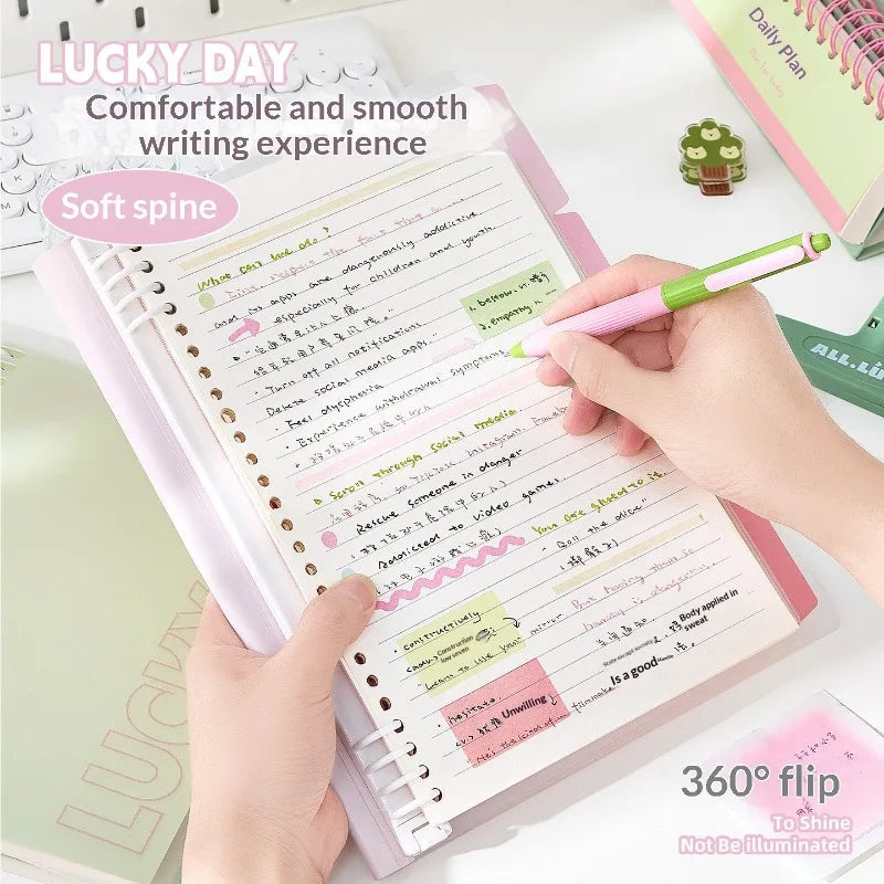 B5 Loose Leaf Notebook Soft Spine Detachable Pages for Middle High School Students Reading Journal Stylish New Design